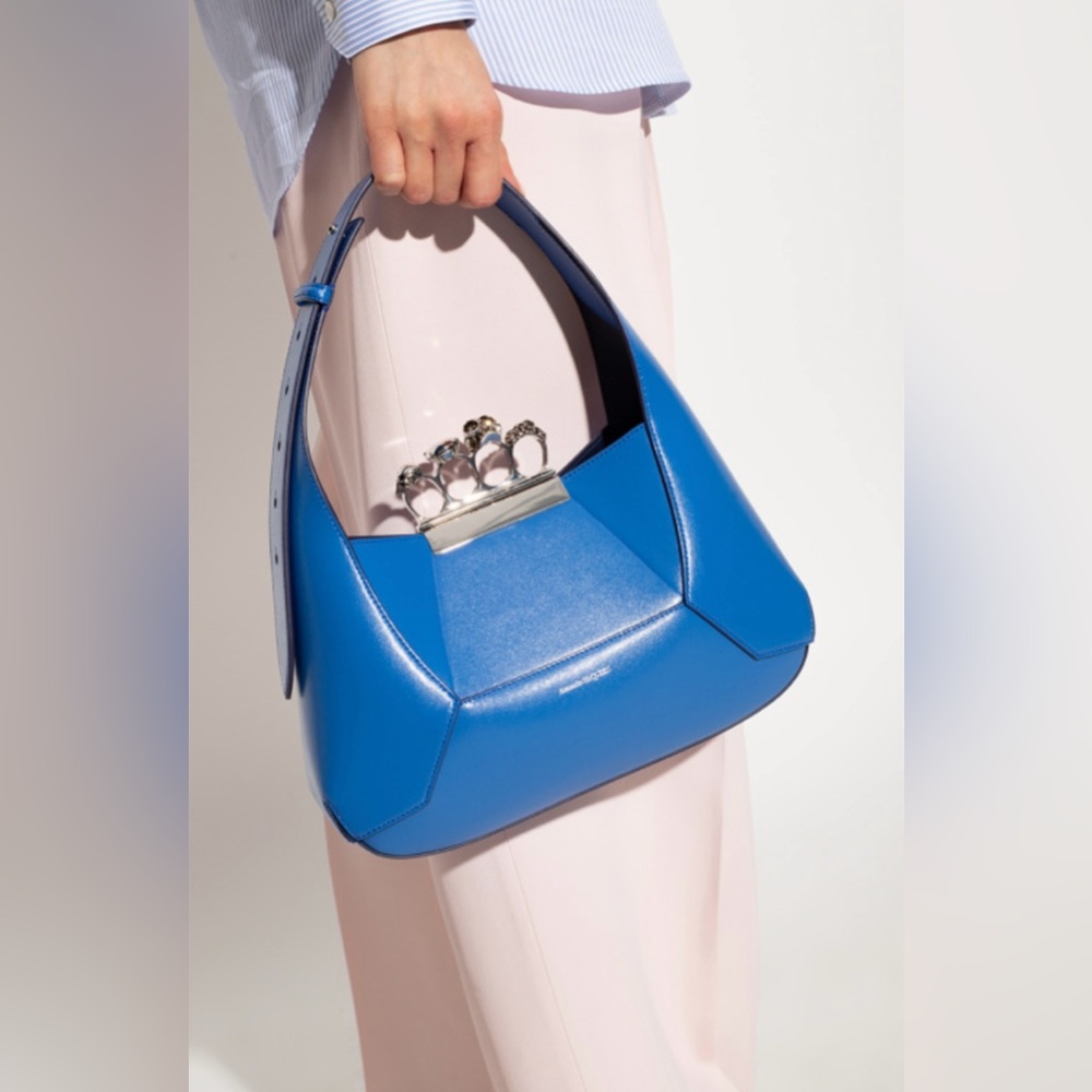 Alexander McQueen Blue “The Jewelled Skull” Hobo